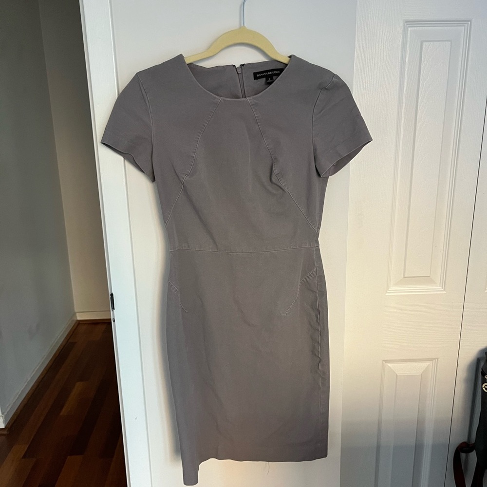 Banana Republic Gray Midi Dress